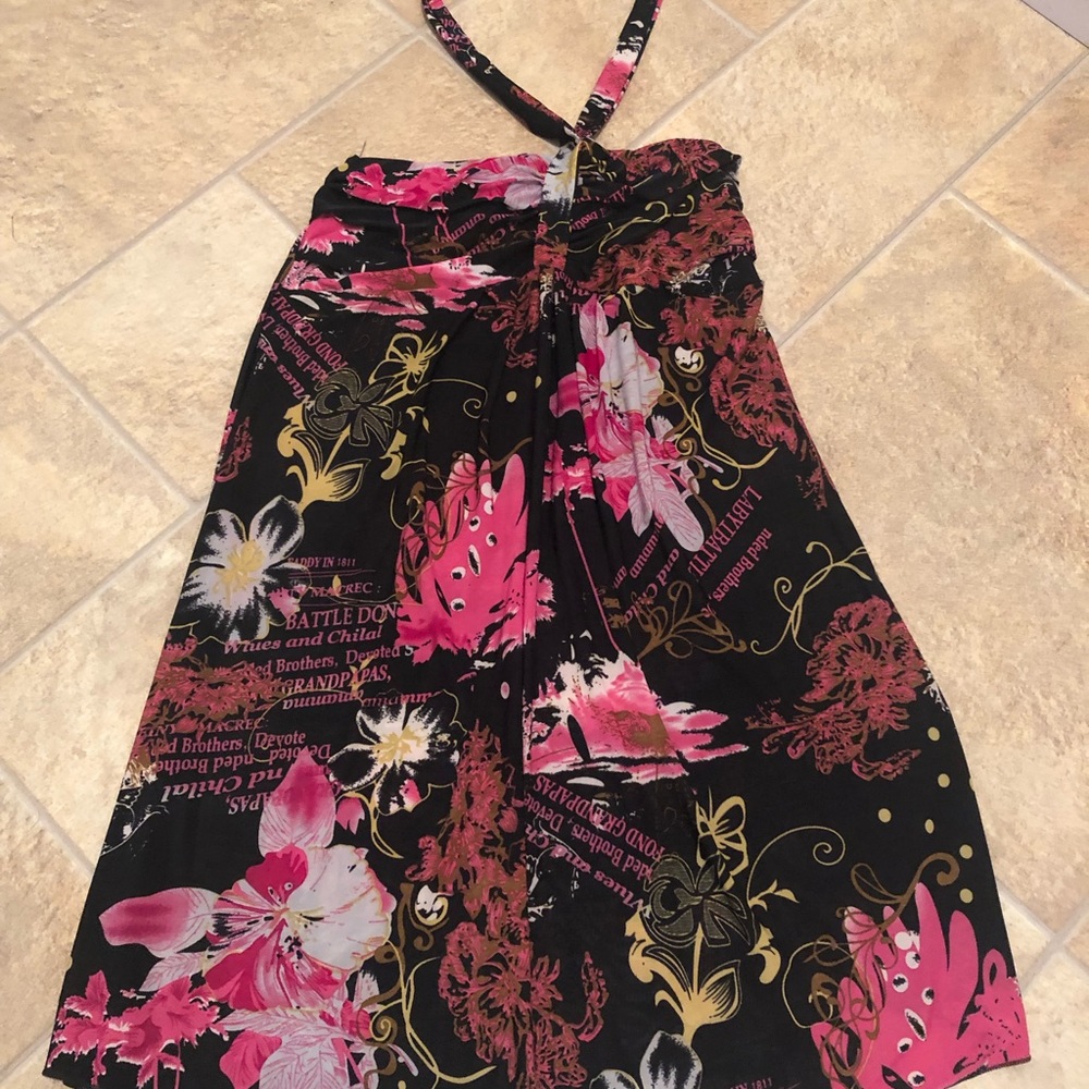 Black/Pink Floral Dress